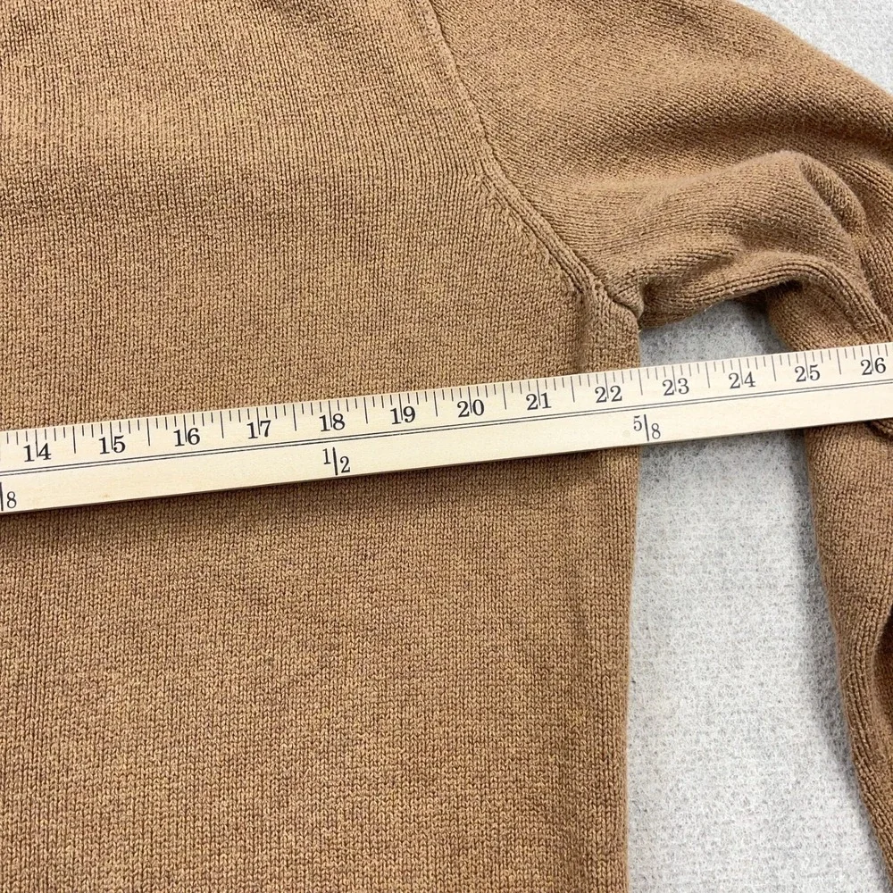 Polo Ralph Lauren Sweater Men XL Brown Pullover Heavy Knit Quarter Zip Ribbed